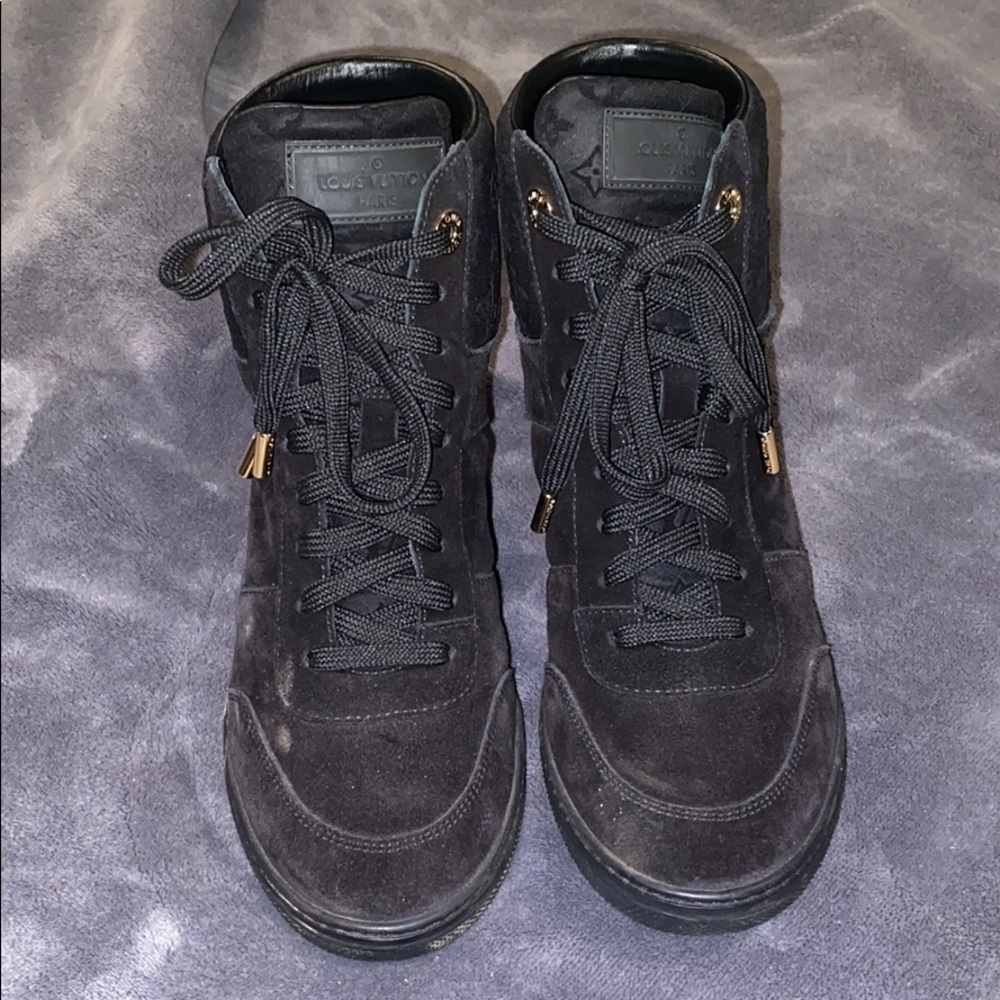 Louis Vuitton Suede Platform Sneakers